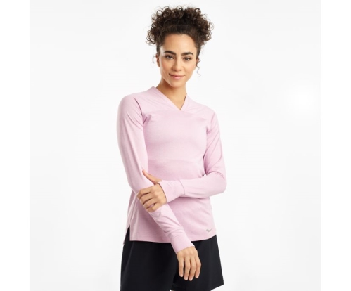 Tenis Saucony Overlook Long Sleeve Mujer Tops Ropa Dawn Rosas Heather México MX-218-YK